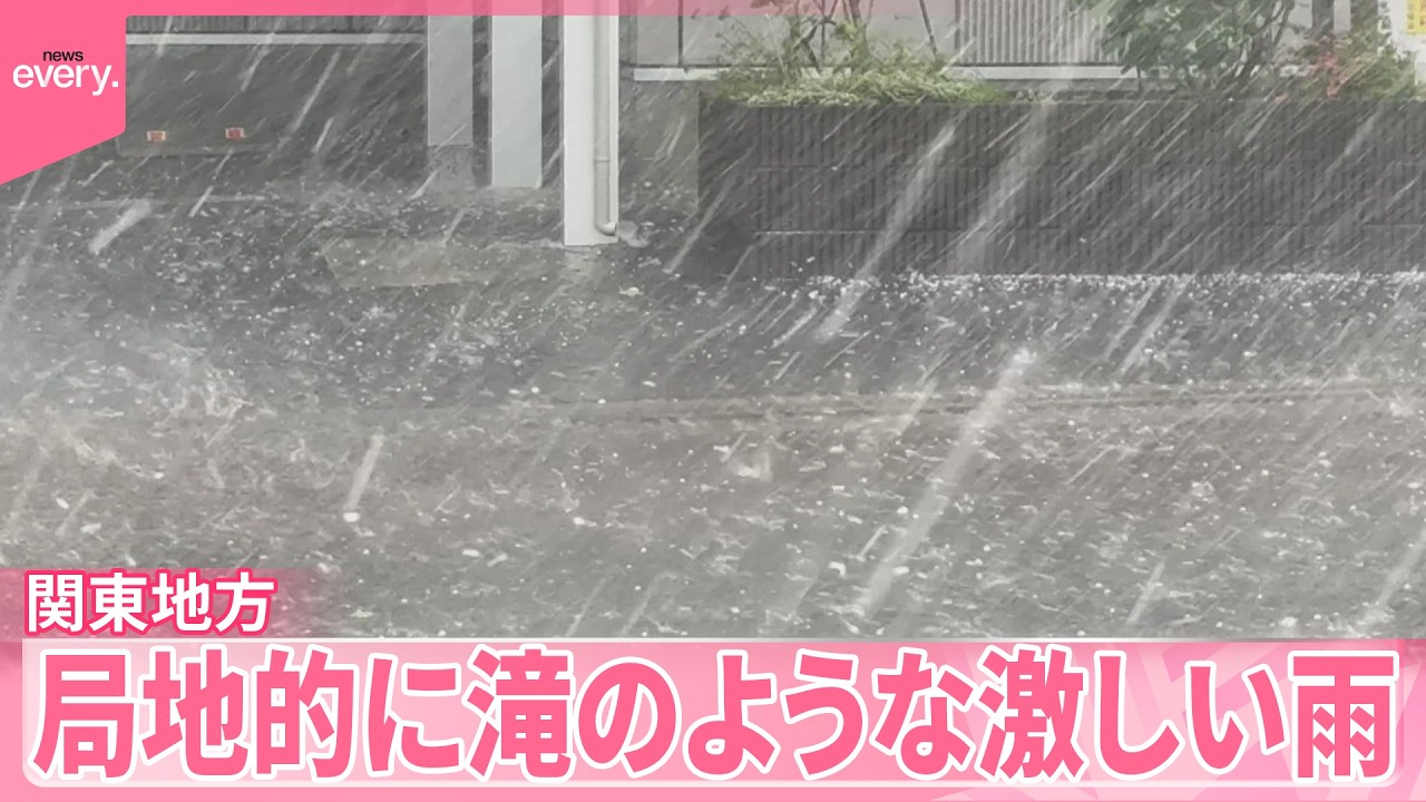 【天気が急変】関東の広範囲で雷雲発達 局地的に滝のような激しい雨