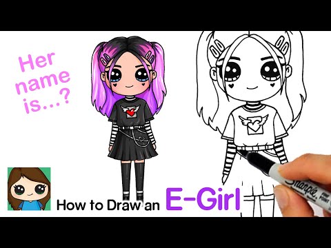 How to Draw a Tik Tok Cute E-girl