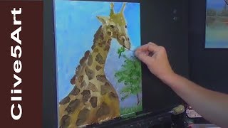 giraffe painting cotton easy paint acrylic sponge swabs