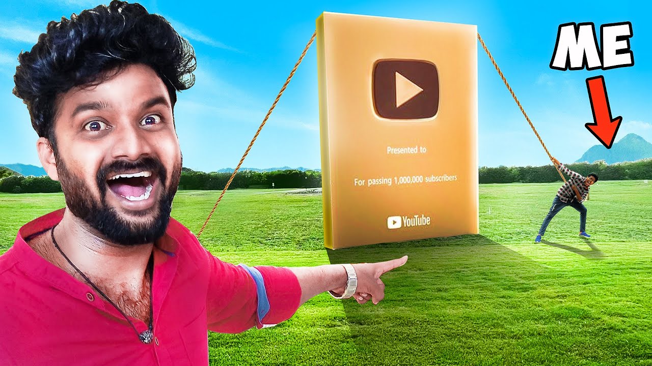 Suprising @SimplySarath  with a  Large YouTube Play Button !