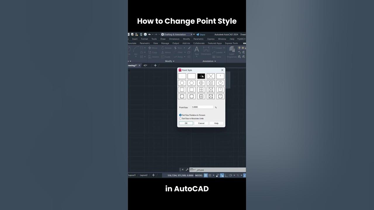 How to change point style in autocad quick autocad tutorial youtube
