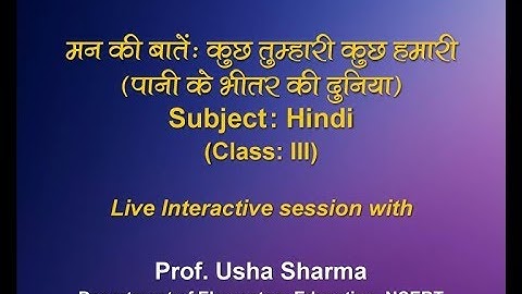 Live Interaction on : Dialogue with  Expert                      Class : III