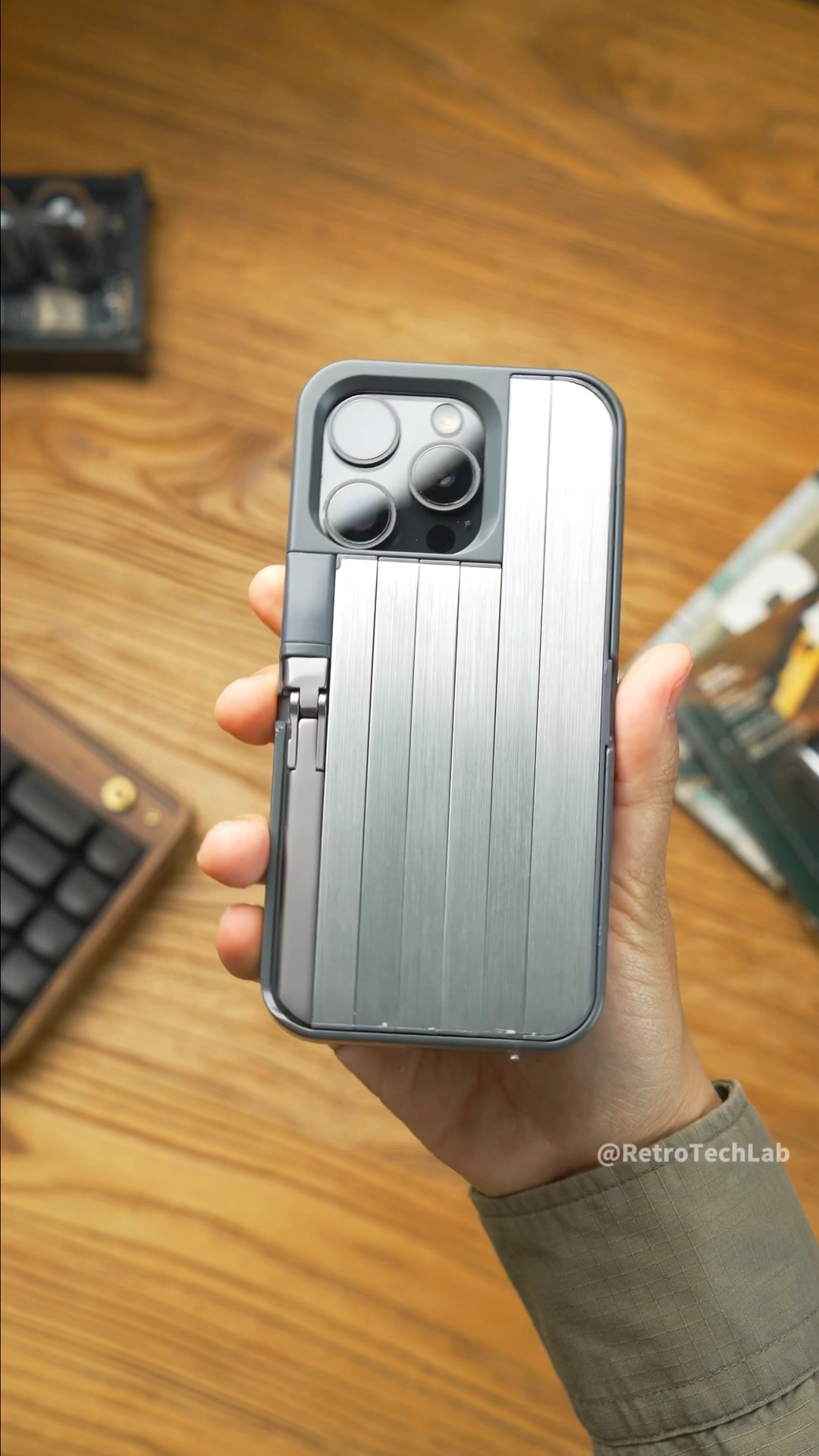 You don't carry a selfie stick…because it's already in your phone