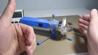 Custom Battery Mounted With Peg Regular Gyro. Tilts Easily. Precession Reverses on Counterweight.
