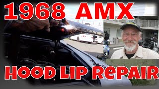 1968 AMX Restoration hood lip repair 401 go pack amc
