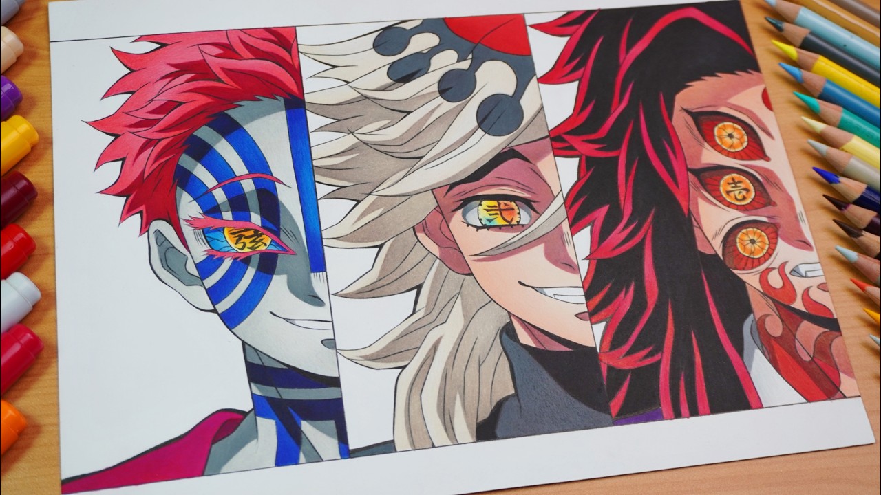 Рисунок Верхней Луны - АКАЗА, ДОУМА и КОКУСИБО | Убийца Демонов