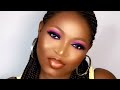 FULL FACE MAKEUP TUTORIAL Using AFFORDABLE PRODUCTS | PURPLE VIOLET EYE MAKEUP TUTORIAL