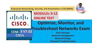 CCNA3 Exam | Optimize, Monitor, and Troubleshoot Networks Exam | Modules 9-12 Exam and Answers