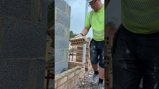 How to double perp a brick🔥👌🏽 #bricklaying #brick #viral #trending #fyp #construction #shorts