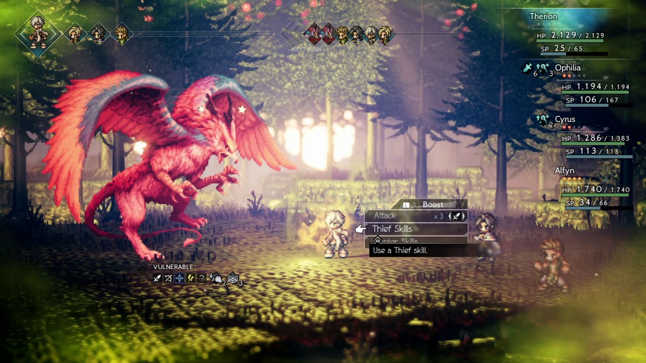 Octopath Traveler - [Low-Level] Ogre Eagle Boss (Level 19, No Hired Help, No Side Step)