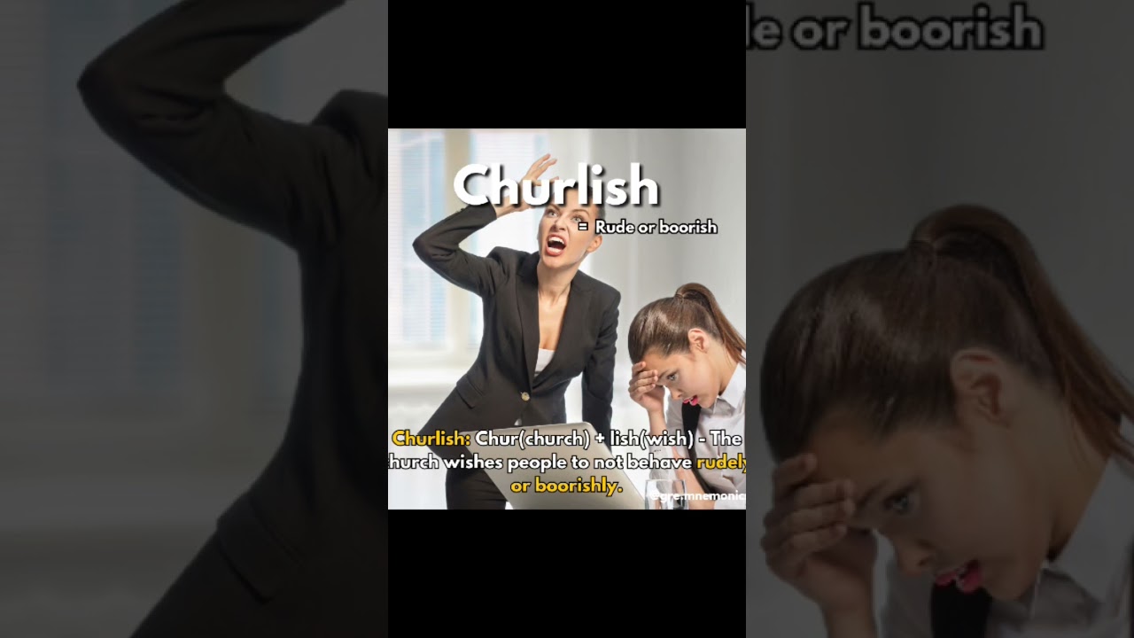 Churlish= Rude or boorish🤔