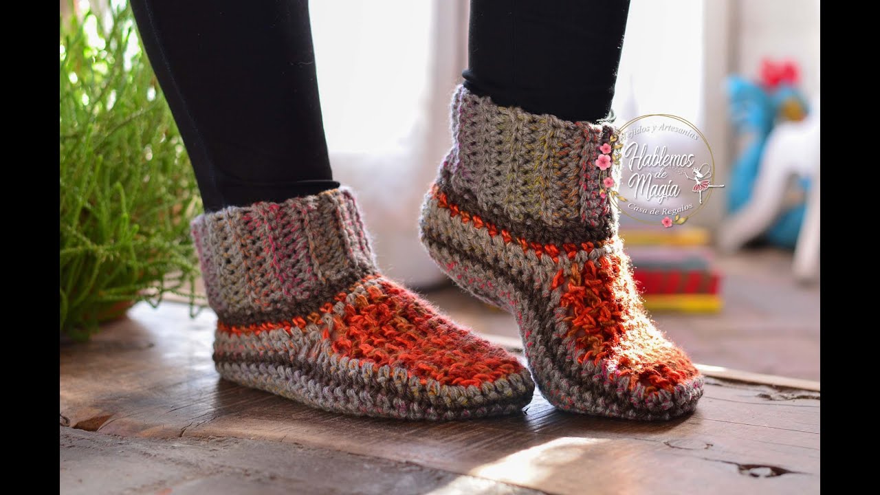 by crochet slippers -