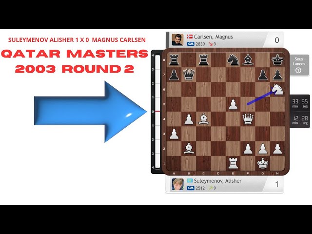 QATAR MASTERS 2003 SULEYMENOV ALISHER VENCEU MAGNUS CARLSEN ROUND 2 -  XADREZ COM MUSICA