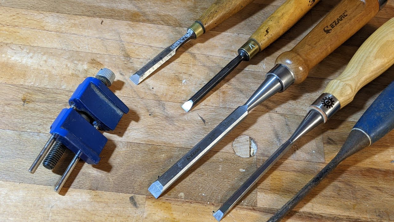 Sharpen a NARROW Chisel HONING GUIDE YouTube