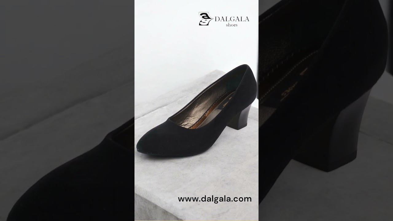 Black ,Calfskin Lining Plus Size Handmade Wingtip Heeled Shoes for Women