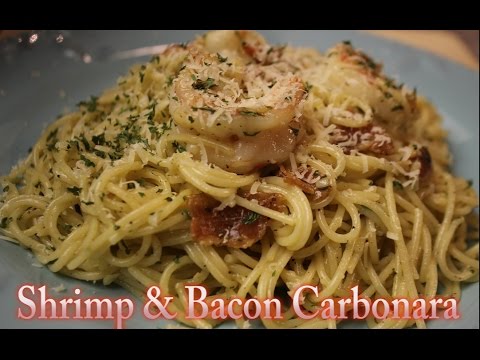 CARBONARA with SHRIMP & BACON
