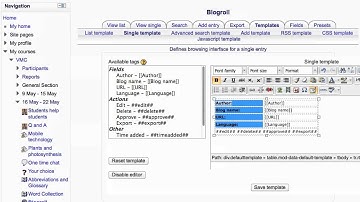 Moodle - Adding fields and entries to database activity