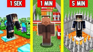 NOOB I PRO Grade Izazove Za 10 SEKUNDI / 1 MINUT / 5 MINUTA MINECRAFT BITKA GRADITELJA