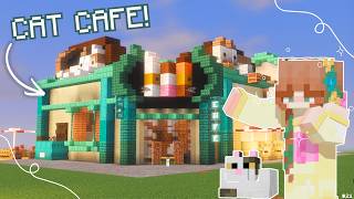 We built the CUTEST Cat Cafe in Minecraft!