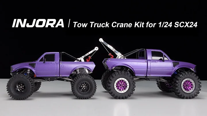 INJORA Tow Truck Crane Kit & INJS2065-360 Winch Servo for 1/24 SCX24