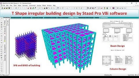 T shape irregular building design  by using Staad Pro V8i Software