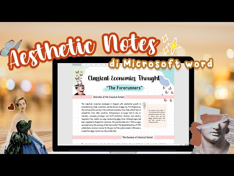 Cara Membuat Catatan Aesthetic di Microsoft Word! Free Template ✨ | digital note taking ms word