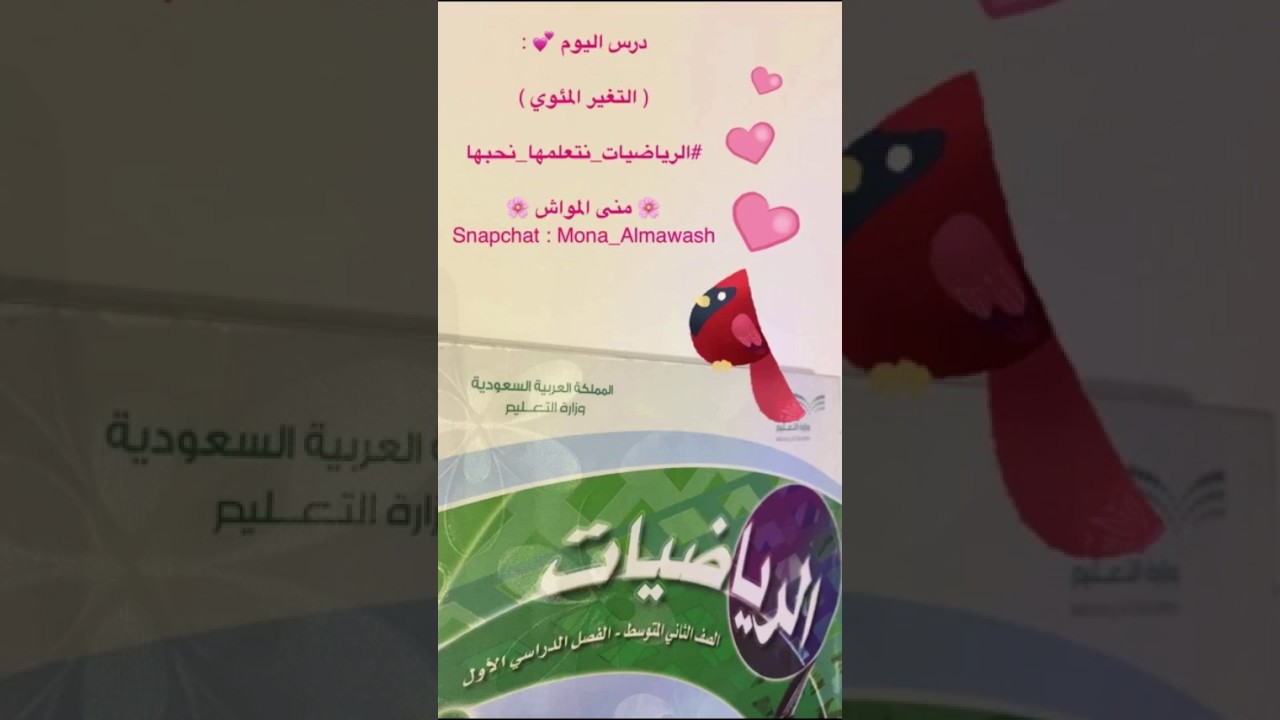 التغير المئوي - ثاني متوسط - #الرياضيات_نتعلمها_نحبها - منى المواش