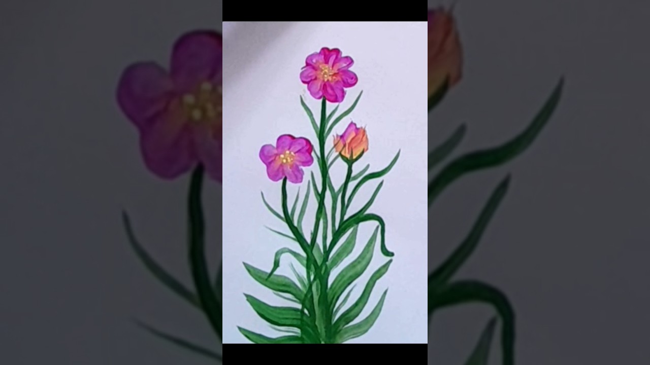 QUICK and EASY Acrylic painting of flowers 