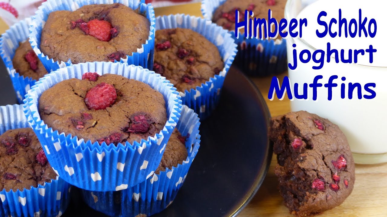 Himbeer Schoko Joghurt Muffins Rezept ohne Zucker | schnelle YOGURETTE ...