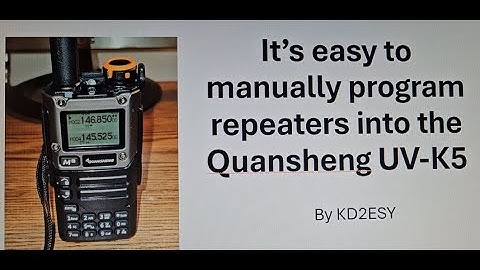 Programming the Quansheng UV K5