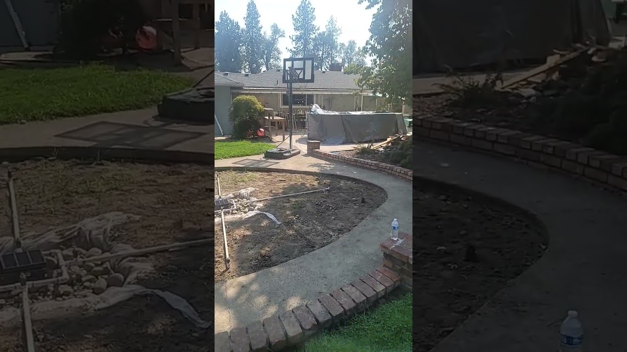 We built a backyard splash pad!