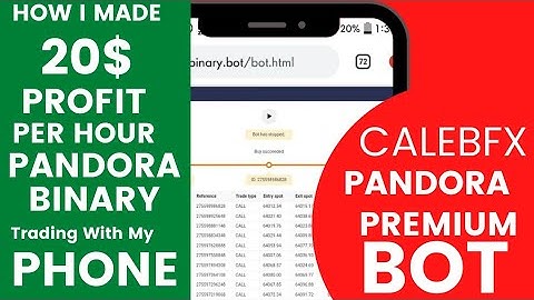 HOW I MAKE 4$ EVERY HOUR OF THE DAY TRADING WITH PANDORA BINARY BOT ON MY SMART PHONE | CALEBFX |