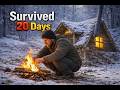 20 Days Alone Building a Cabin in the Forest