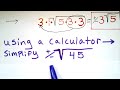 Part 6 "WORD Problem Pythagorean Theorem" Simplifying Square Roots Manually &amp; with Calculator