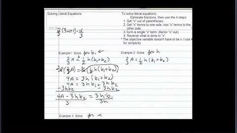 Introduction to Literal Equations Pt1.wmv