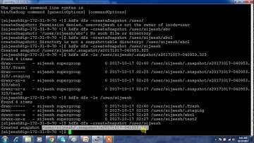 HDFS Snapshot  Management using command prompt
