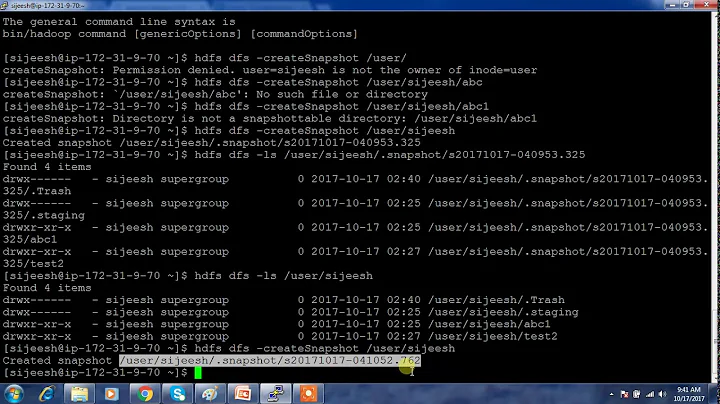 HDFS Snapshot  Management using command prompt