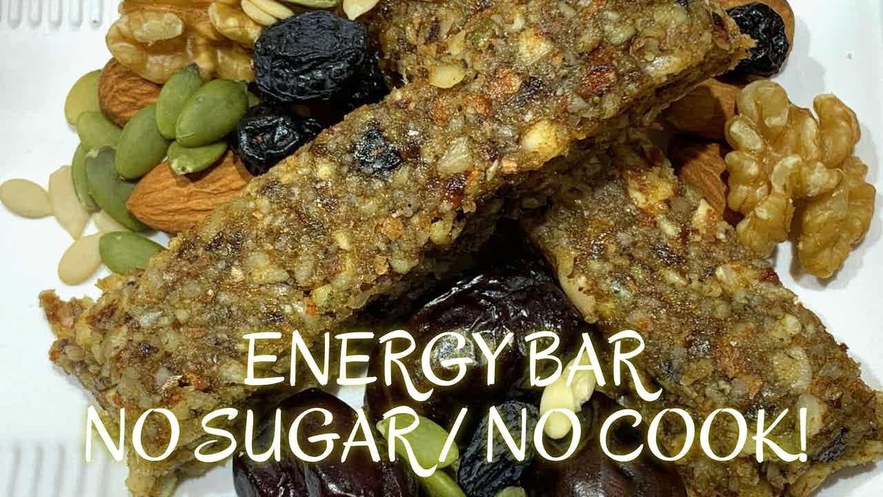 Energy Bar Recipe with Dates No Added Sugar No Cook Raw & Natural