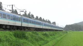 信越本線　115系長野色　雨の関山　20140815