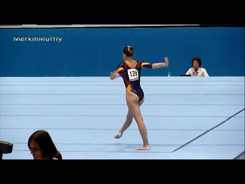 Spanish gymnast performs floor routine