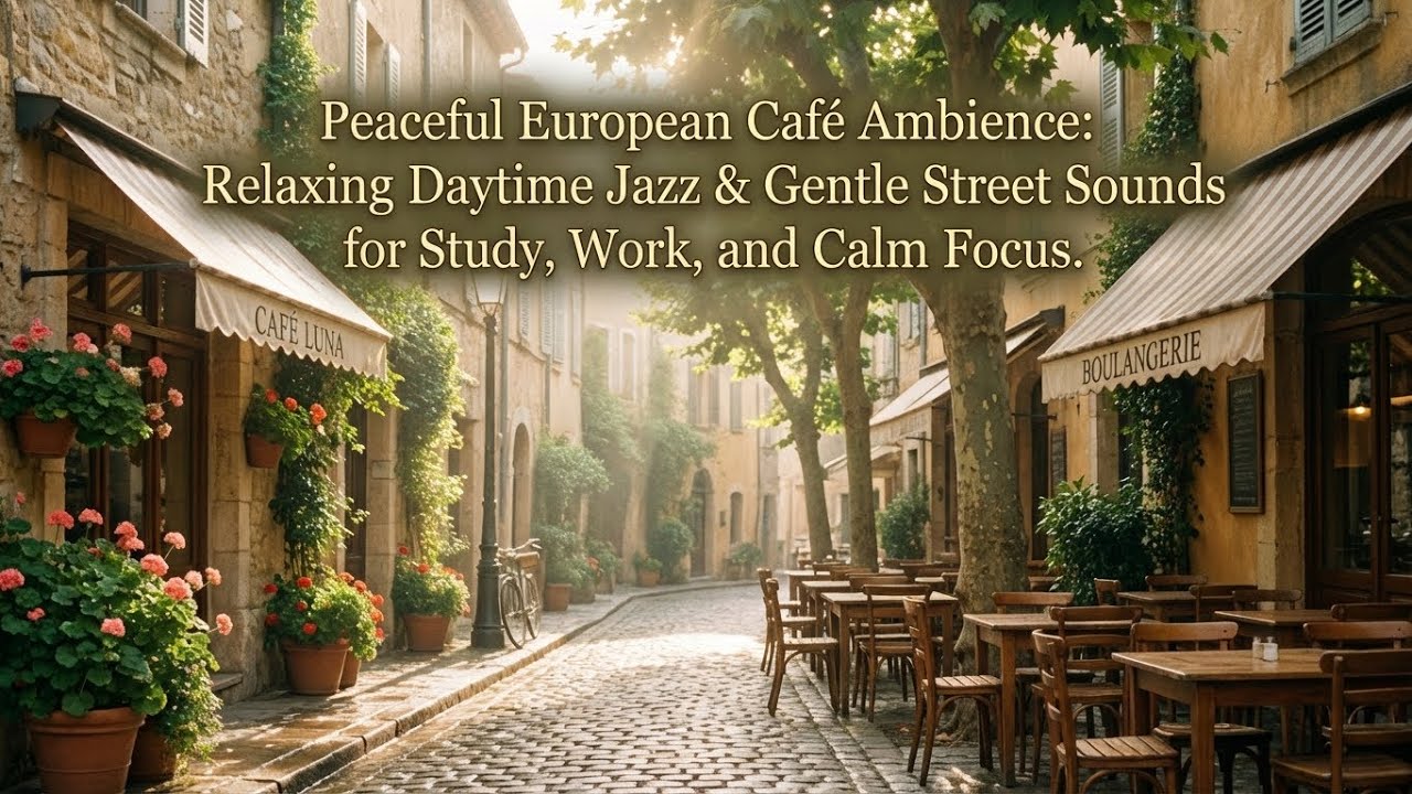 🔴 LIVE Relaxing Evening Café Jazz ☕ Cozy European Street Vibes