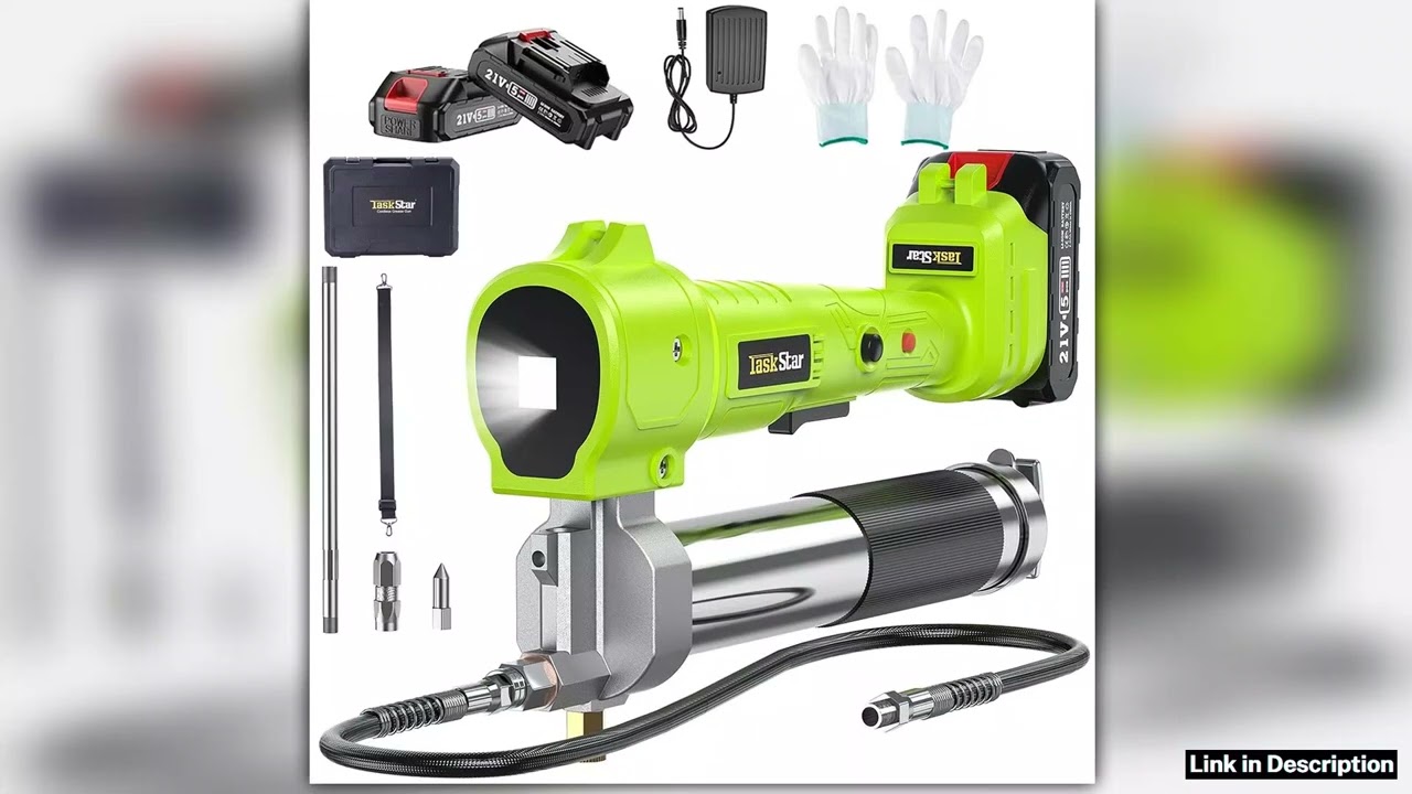 Taskstar 10000PSI Electric Grease Gun Kit 1m Flexible Hose Cordless Electric Oil Injector Fat Machi