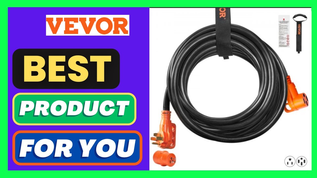 VEVOR 25 ft RV Extension Cord, 50 Amp, Heavy Duty STW RV Power Cord, NEMA 14-50R Female