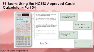 FE Exam: Casio fx-115 &991 - Part 04 (Calc and Solve functions, Alternate solution method)