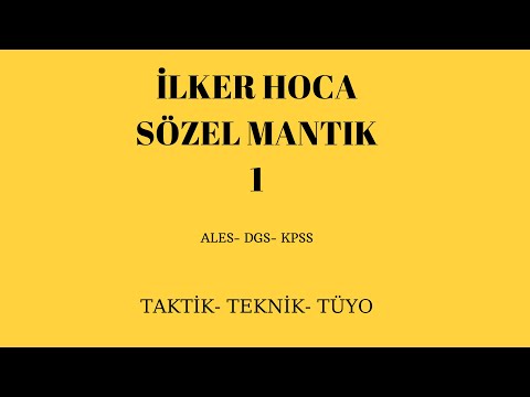 Sözel Mantık 1- Taktik- Teknik- Tüyo