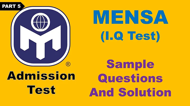 MENSA Intelligence Quotient (IQ) Test | Episode 5 | Certified Sample Question Paper with explanation