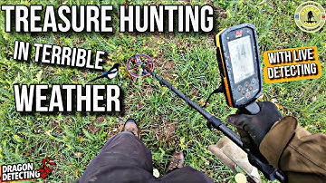 Treasure Hunting In Terrible Weather | Live Detecting | Metal Detecting UK | #youtube #video #vlog