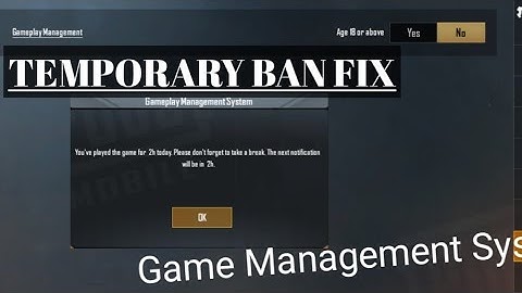 Pubg Mobile temporary ban fix 5 hours Game management system Hindi / Urdu Tutorial