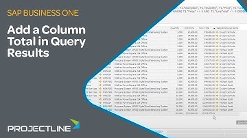 Add a Column Total in Query Results | SAP Business One Tip