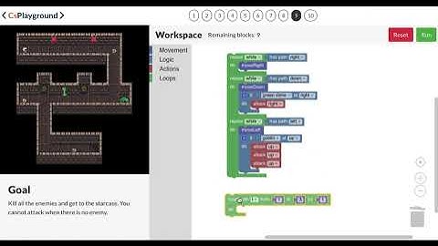 Blockly Game - Dungeon 09 - [STEM Coding and Games - CS Playground]